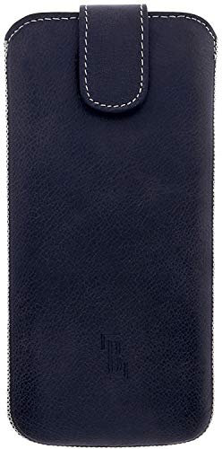 Burkley Handyhülle für Samsung Galaxy S20 Ultra Hülle kompatibel mit Galaxy S20 Ultra Handy-Tasche Rindsleder Sleeve mit Rückzug-Funktion (Antik Anthrazit)
