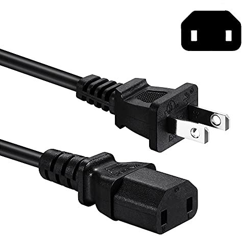Cable de alimentación de CA de 2 clavijas compatible con Sony PS4 Pro, Xbox One/Xbox 360 Slim / 360 E Ladrillo de fuente de alimentación, reemplazo del cable de alimentación