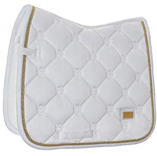 Equestrian Stockholm schabracken Dressur Dressurschabracken (Dressurschabracke Full, White Perfection Gold)