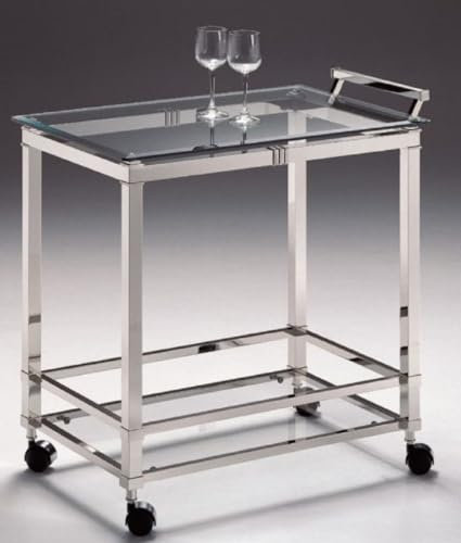 Casa Padrino Luxus Servierwagen Silber 74 x 49 x H. 78 cm - Hotel Restaurant Gastronomie Trolley - Luxus Accessoires