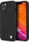 BMW-Handyhülle für iPhone 13 in Schwarz (komplett schwarz), Silikon glatt und kratzfest, Schutzhülle mit einfachem Schnappverschluss, Stoßdämpfung und Signatur-Logo