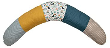 ULLENBOOM ® Stillkissen mit Füllung 170x34 cm Dschungel (Made in EU) - Stillkissenbezug: 100% Baumwolle (OEKO-TEX ®), Mit Faserbällchen, Schwangerschaftskissen & Seitenschläferkissen