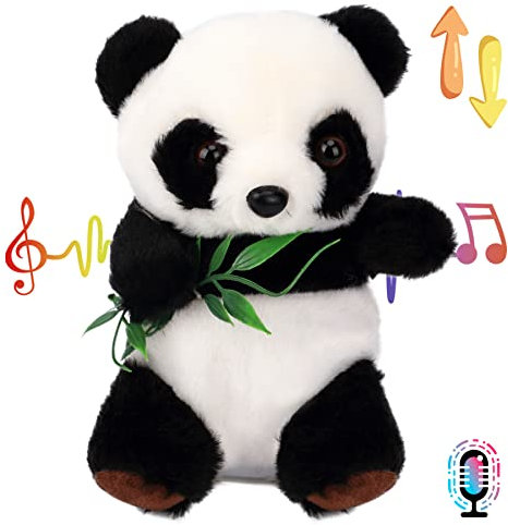 Hopearl sprechender Panda wiederholt, was Sie Sagen Nodding Electric Interactive Animated Toy Speaking Plüsch Buddy Geschenk für Kleinkinder, 17.5cm