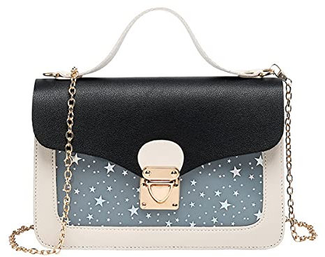 A-QMZL Mädchen Umhängetasche Klein Damen Schultertasche Handy Umhängetasche Handytaschen Geldbörse Handtaschen Mode Abnehmbare Kette Crossbody Bag für Damen Frauen Mädchen Kinder (Schwarz)
