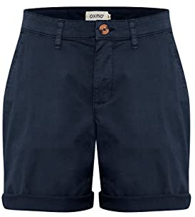 OXMO OXCharline Damen Chino Shorts Kurze Hose Baumwollmischung Regular Fit, Farbe: Total Eclipse (194010), Größe: 44