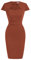 GRACE KARIN Damen Cap-Ärmel Vintage Wiggle Kleid Bodycon, Caramel, Small