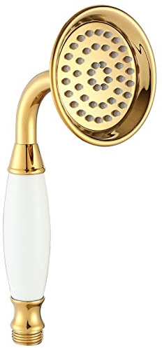 Ownace Soffione doccia tradizionale in ottone dorato da 8,3 cm, in ceramica per telefono, stile vittoriano, per bagno e doccia