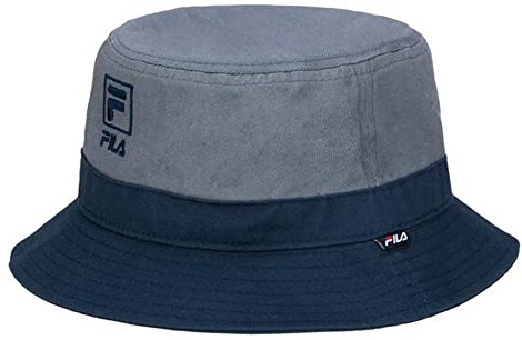 FILA Unisex-Hut, zweifarbig, Baumwoll-Twill-Mütze, Steingrau/Marineblau, Einheitsgröße