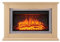 BALDERIA Xenia Elektrokamin - Elektrischer Standkamin mit Heizung 1000/2000 W, realistischer 3D-Flammeneffekt, LED-Beleuchtung, Fernbedienung programmierbar, Timer, Thermostat, Hellbraun