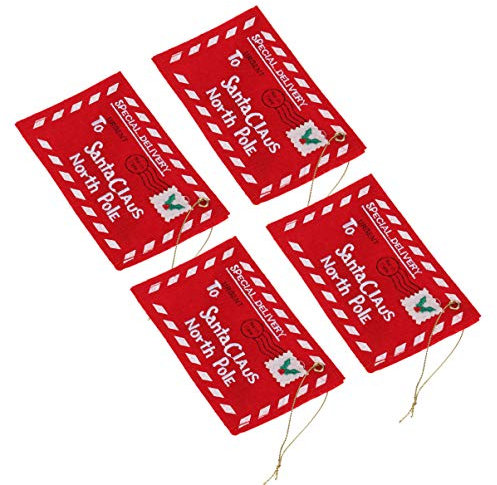 Happyyami 4 Stück Weihnachtsumschläge Weihnachts-Goodie-Bag Weihnachtliche Briefumschläge Aus Filz Briefe Vom Weihnachtsmann Umschläge Weihnachtsanhänger Weihnachtsbaum Süßigkeitentasche