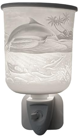 Cello Plug-In Wax Melt Burner – 3D Dolphin Design Porcelain Electric Oil Warmer Aroma Lamp for Wax Melts Sea Lovers Gift Home Fragrance Friendship Ornament Birthday Present Room Decor