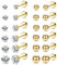 JeryWe 12Paires 20G Mini Clous d'oreilles Femmes Hommes Boucles d'oreilles en Acier Inoxydable Cartilage Huggies Set en Puces CZ Balle Hypoallergéniques Hélix Piercings de Tragus STYLEB OR