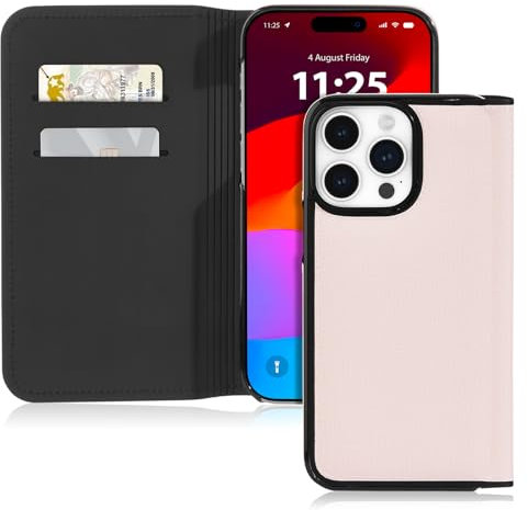 Kate Spade New York Wallet Folio iPhone 15 Pro Case, Compatible with Wireless Charging - Pale Vellum Black