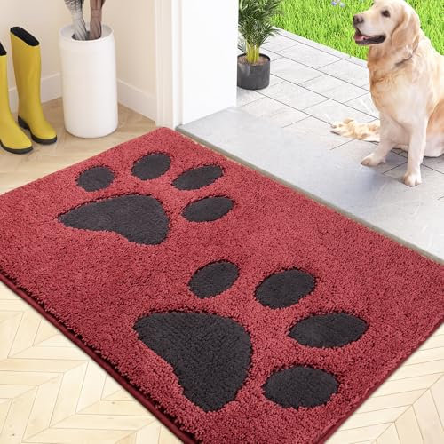 FCSDETAIL Dirt Trapper Indoor Door Mat 50 x 80 cm, Washable Entrance Rug, Absorbent Dog Doormat for Muddy Paws, Inside Mat for front door, Entryway, Pets