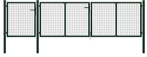 Portillon de jardín, puerta de jardín, puerta de valla, puerta de jardín, portal de jardín, acero, 400 x 75 cm, color verde