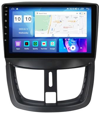 Autoradio 2 Din Radio car stereo per Peugeot 207 2006-2015 9 Pollici Touchscreen GPS Navigatore Bluetooth Lettore Comandi al volante USB auto radio carplay android auto ( Size : 4Core WIFI+4G 2G+32G )