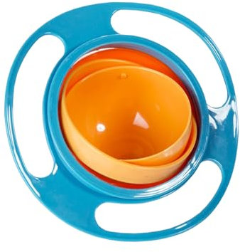 AMNOOL-Universal-Gyro-Schüssel Anti Spill Bowl Glatte Auslaufsichere Schüssel 360 ° drehbare auslaufsicheres Essen Gyroscopic Bowl mit Deckel für Baby-Kinder Anti-verschütten