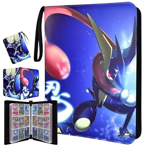 Trading Card Binder 9 Pocket, Waterproof PU Leather Card collection Folder with 50 Removable Sleeves, 900 Pocket Cards Albums Storage Organizer for Kids Adult Birthday Gifts