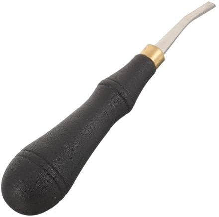 BESTonZON Lima De Afilado Plana De Acero Inoxidable 5mm Con Mango Antideslizante Para Pulido y Esmerilado De Cuero, Herramienta Portátil Profesional, 1 Unidad Para Trabajo Manual