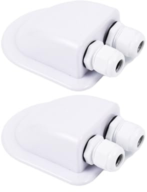 Mythosurge 2 Stück Solar Dachdurchführung, IP68 Wasserdicht 2-Fach Solar Kabeldurchführung, ABS wetterbeständiges Gehäuse für Wohnmobilen, Wohnwagen, Schiffen (weiß)