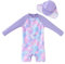 UMELOK Baby Badeanzug UV Schutz Badebekleidung für Mädchen - mit Sonnenhut (Blau,Meerjungfrau, 9-12 Monate/74-80cm)