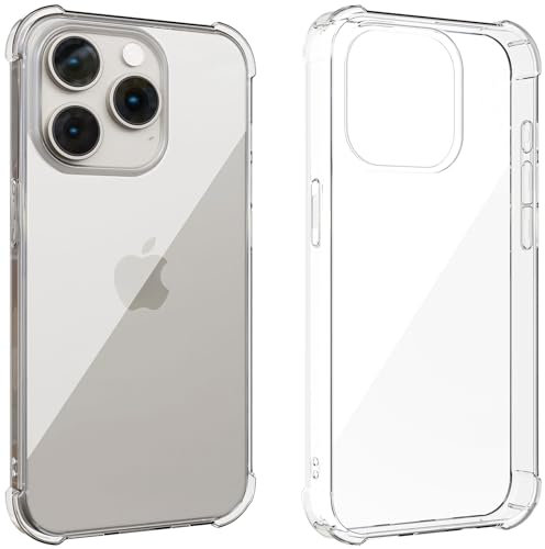 Foreverquality For iPhone 15 Pro Max 6.7 inch Clear Case Thin TPU Slim Phone Shockproof Corner Air Cushion Drop Protection