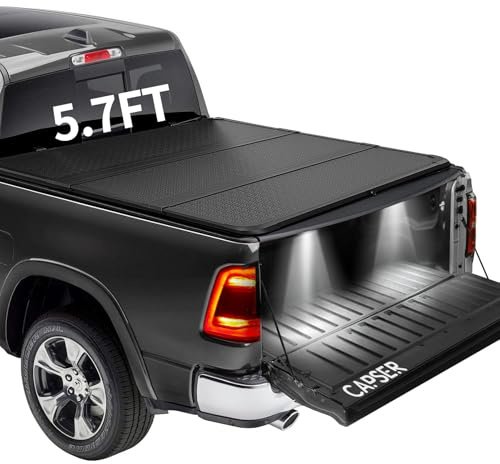 CAPSER 5.7FT Ram1500 Hard Tri-Fold Tonneau Cover Fits 2002-2025 Dodge Ram 1500 (Classic & New) Ram 2500 Ram 3500 Fleetside 67.4Inch Truck Bed