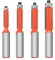 4-teiliges Bündigfräser-Bit-Set, 1,27 cm Schaft, 2 Rillen-Bodenlager-Schablonen-Bits, bündiger Fräser für Holzbearbeitung (Schnittdurchmesser: 1/4 Zoll, 3/8 Zoll, 5/16 Zoll, 1/2 Zoll)