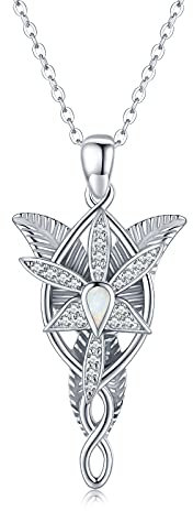 StoryMidir Herr der Ringe Kette 925 Silber Arwens Abendstern Schmuck Halskette Hobbit Herr der Ringe Geschenke für Frauen Damen