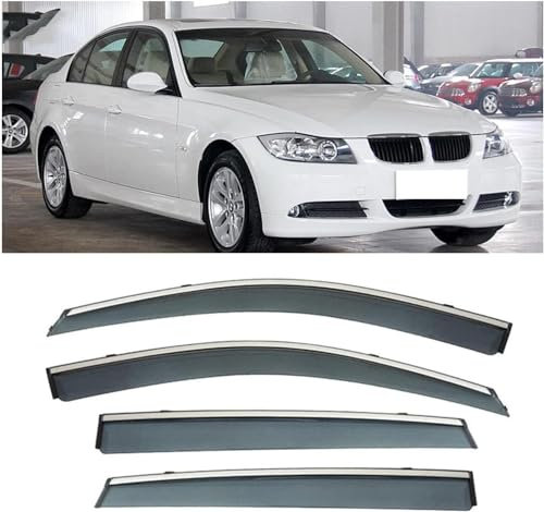 ZHANGJF Windabweiser Für BMW E90 2009-2012,Windabweiser Regenabweiser Windschutz Schwarz Auto Frontscheibe Sonnendach Wetterleiste