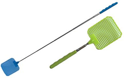 jameitop® 🦟 2 X Fliegenklatsche AUSZIEHBAR Bunte Farben teleskop 26 bis 72 cm Mücken Klatsche
