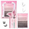 Fadlash Kit Extension Cils 0.07 D 10-16mm Cils Inférieurs 5-6mm Faux Cils Cluster Kit Individuels DIY de Cils Avec Bond And Seal,Dissolvant pour Colle Cils,Pince A Epiler Faux Cils(Kit-0.07-D-MIX)