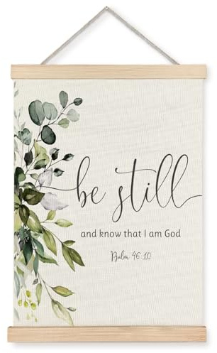 Supwhd Christliche Wanddekoration für Schlafzimmer, Wohnzimmer, Büro, Be Still and Know That I am God Psalm 46, christliche Wandkunst, gerahmt, 40,6 x 61 cm