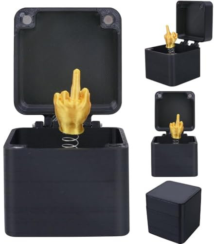 Mittelfinger in Einer Box,Middle Finger Surprise Gift Box,Annoying Gift Box,Spoof Hand Prank Pop up Gift with Box for Adults,Christmas Novelty Fun Prank Gift for Office Desk Decor Home Décor
