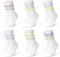 HAGOT Damen Tennis Socken, Tennissocken Damen, Frottee Sohle Atmungsaktiv Baumwollsocken, mit Streifen Weiß Tennis Socken