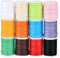 TIMESETL Filo Cerato per Bracciali Macrame 12 Colori 10 Metri di Filo di Cotone Cerato 1 mm Filo Cerato macramè, Filo di Cera per Bracciali, Cordino in Cotone Cerato per Gioielli, Artigianato