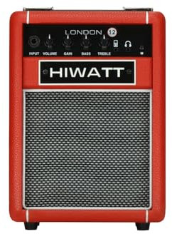 HIWATT - London 12 Amplificatore Combo per Chitarra 12W, 1 Canale, Bluetooth, Uscita Cuffie 3.5 mm, AUX In, Controlli Volume, Gain, Alti e Bassi, Alimentatore Incluso, Colore Red