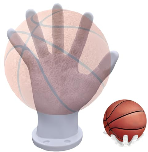 Tomalithic Ballhalterung Wand Hand - 22 × 17 cm, Ballhalterung Wand Handform mit 4 Schrauben 4 Nägel, Ballhalter Hand Ultra Sicher Stabil für Fußball, Basketball, Tennis, Volleyball, Baseball（Weiß）