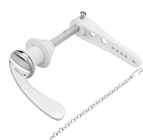 Flush Handle - Traditional Victorian Alloy Toilet Flush Handle Replacement With Chains, Toilet Flush Lever Handle, Bathroom Flush Handle, Toilet Flush Arm, Tank Flush Handle For Quick And Easy Repairs