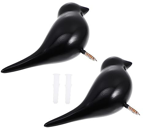 DECHOUS 2pcs Decorative Hook Bird Shaped Wall Mount Hooks for Clothes and Hats for Bedroom Door Back