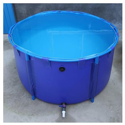 Fischteich aus PVC-Segeltuch mit Stahlrahmen, Oberirdischer Pool, runder Wasserspeichertank aus Segeltuch für Fischteiche mit Halterung, große zusammenklappbare PVC-Plane für den Außenbereich für die