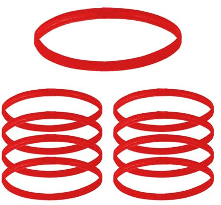 ONEBO 10 Stück Rot Stirnband Antirutsch, Stirn Schweißband Haarbänder, Elastische Haarbänder, Haarband Jungs Sport, Sport Haarband Damen, für Fußball Yoga Laufen(Durchmesser: 20-48cm)