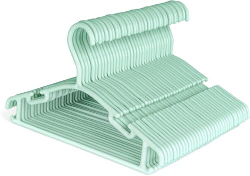 Truevaste Kinder-Kleiderbügel 36 Stück - Kleiderbügel Kunststoff - Baby Kleiderbügel 27 cm Länge für Kleinkinder und Babys, Clothes Hangers Platzsparend & rutschfest, Limettengrün