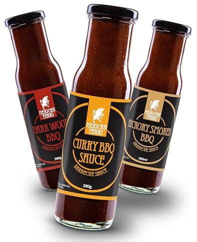 BBQ Saucen Set – 3x 250 ml – Whiskyfass Rauch, Hickory, Curry – Rauchig, würzig & fruchtig – Perfekt für Grillen, Marinaden & Dips