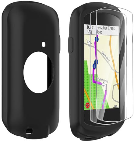 Pnakqil Displayschutzfolien aus 2 Stück Gehärtetem Glas+Hülle Kompatibel mit Garmin Edge 1040,Schutzfolie GPS Bike Computer Zubehör für Garmin Edge 1040 9H Härte Gehärtetes Glas Schwarz
