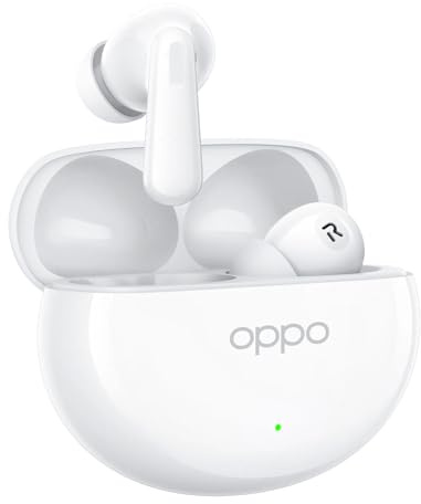 OPPO Enco Air4 Wireless Bluetooth Earbuds, True Wireless Stereo, Active Noise Cancellation, 12-Hour Battery Life, Low-Latency Gaming Experience, IP55 Water Resistance, White