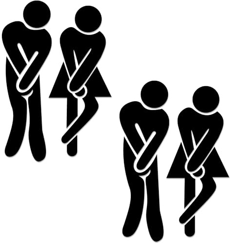 2 Stück Selbstklebende WC-Türschilder für Damen und Herren Toilette | Witterungsbeständig und langlebig im Nassraum, sorgen für klare Orientierung und spielerische Optik