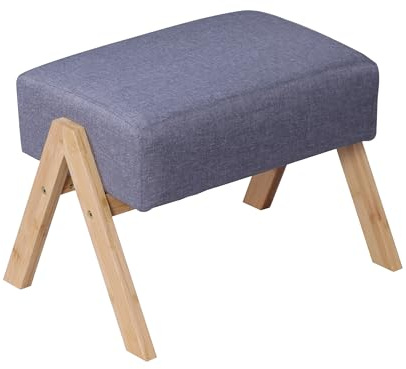 Relaxdays Fußhocker, gepolsterte Fußablage, Bambusbeine, HxBxT: 40x28x30cm, Flur, Wohnzimmer, Beistellhocker, Farbwahl | HBT: 30x40x28 cm, Flur, Wohnzimmer, Beistellhocker