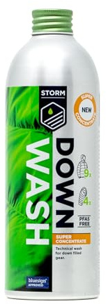 STORM Down Wash 450ml | Super Concentrate | Specially Formulated Wash-in Performance Cleaner for Down-Filled Clothing & Gear | Clean Down Jackets, Trousers and Sleeping bags | Restore Up To 9 Garments