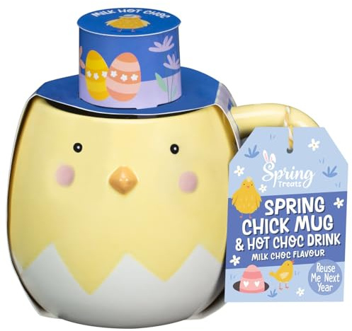 Spring Treats Mug & Hot Chocolate Drink - Milk Chocolate - Just Add Hot Milk To Make A Delicious Chocolatey Drink! - The For Kids This Easter - Weight: 18g
